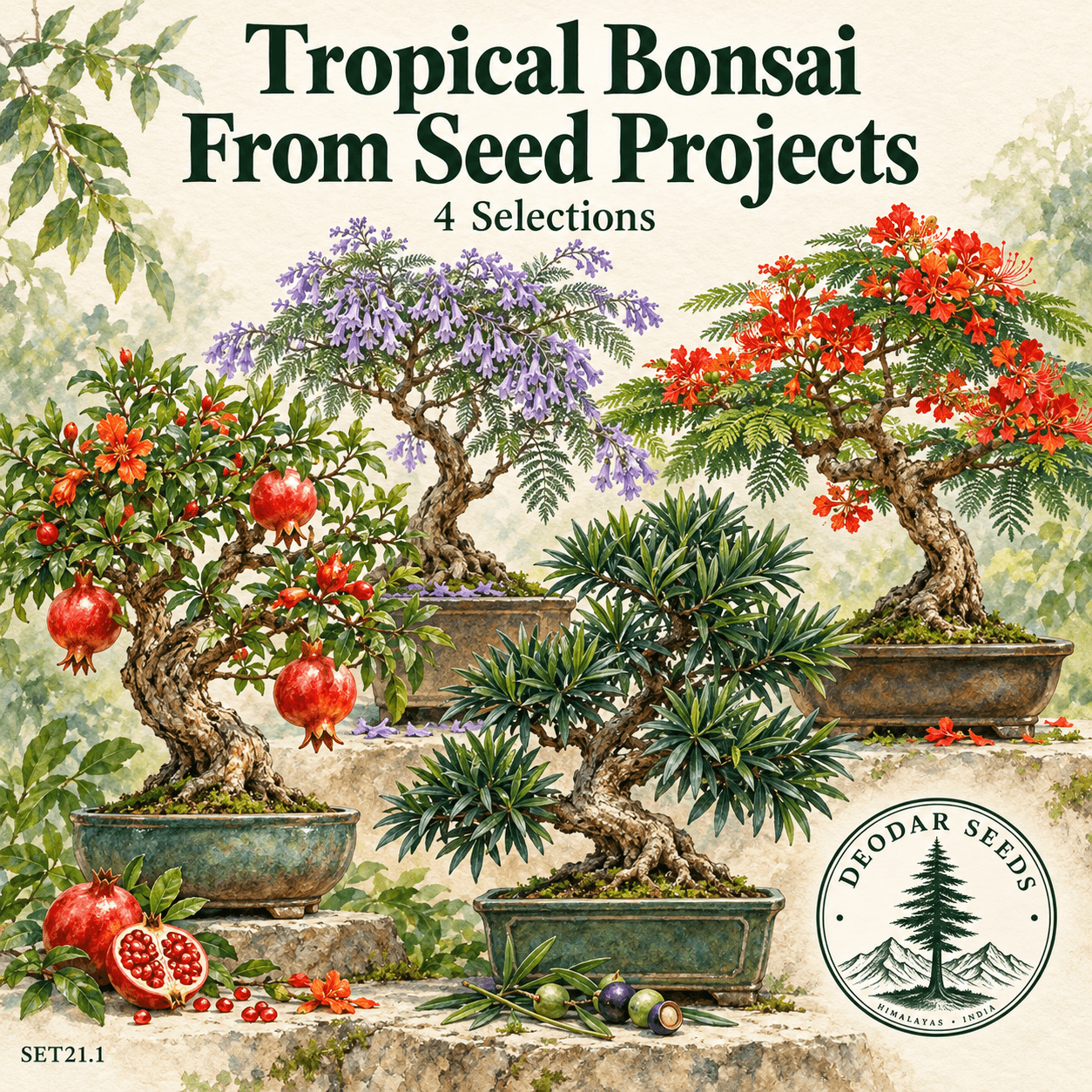 Tropical Bonsai From Seed Projects, 4 Seed Varieties